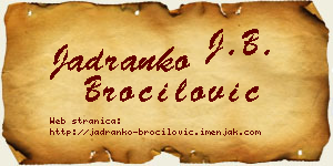 Jadranko Broćilović vizit kartica